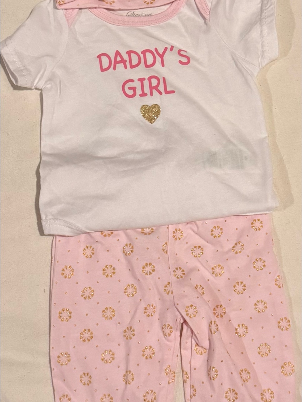 Daddy's Girl Pink & White Two-Piece Baby Outfit